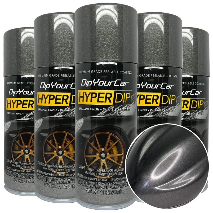 6 PACK – DYC HyperDip Aerosol Stealth Grey (Gloss) NEW