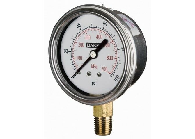 Baker AVNC-3000P Pressure Gauge, 0 to 3000 psi
