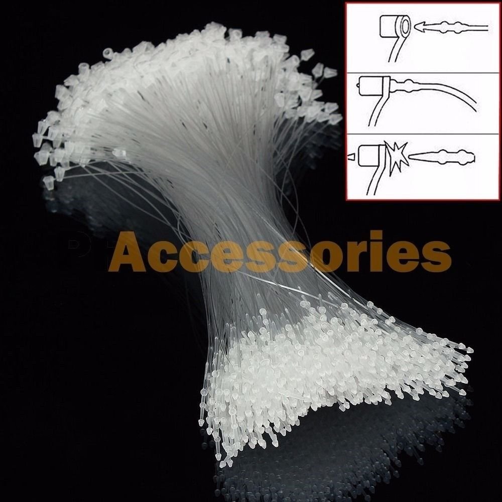 200 Pcs 5″ inch Snap Lock Pin Security Loop Plastic Price Tag Fastener Tie