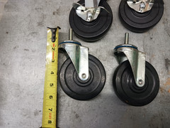 3.75″ Rubber Wheel Stem Type Swivel Casters – Pack of 4 – New Other