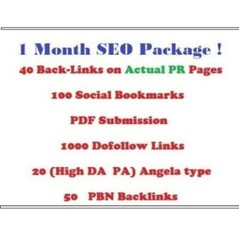 1 Month SEO! Actual Pr links,article submission,dofollow ,social bookmarks…EDU