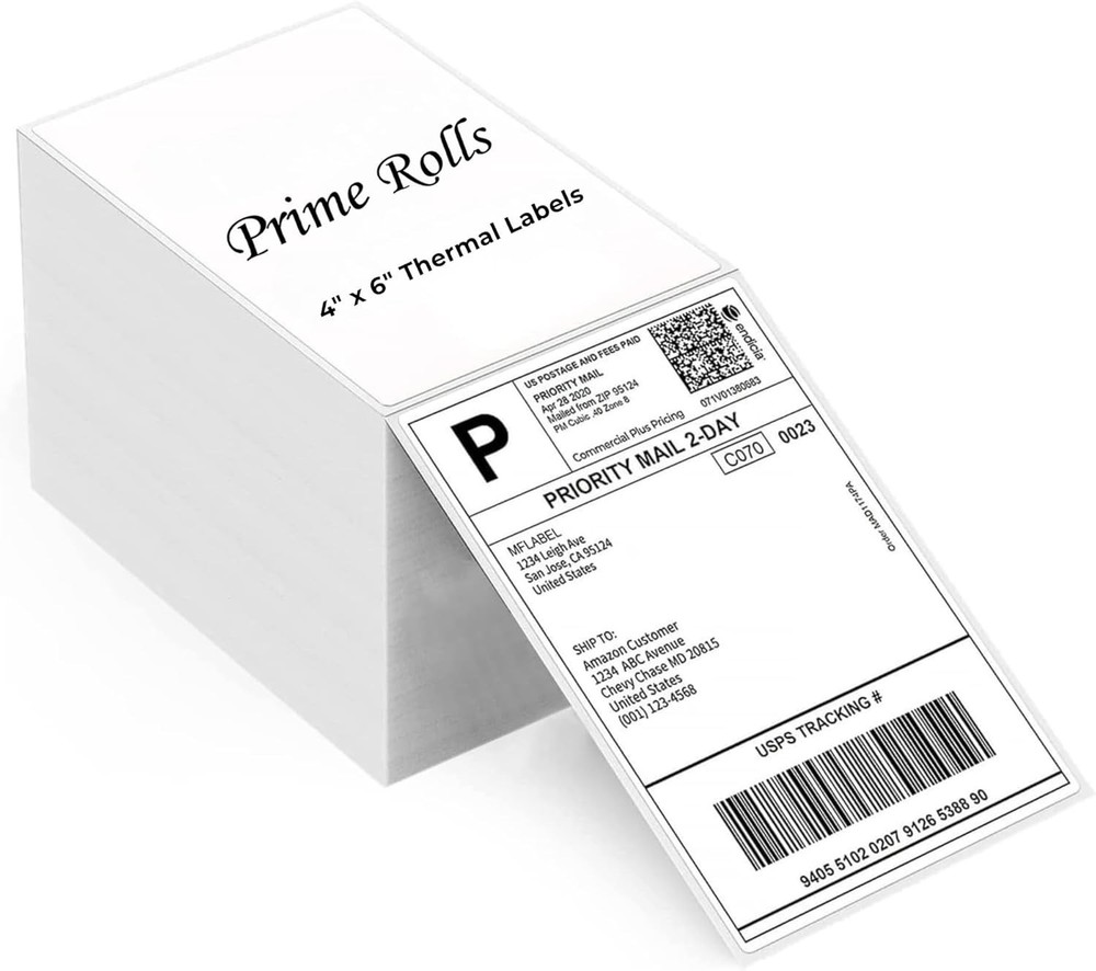 4×6 Fanfold Direct Thermal Shipping 500 Labels Stack Water & Oil Resistant Zebra
