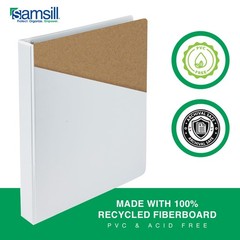 Samsill 0.5 Inch 3 Ring Binder, Economy Round Ring, Clear View 4-Pack, White