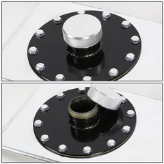 15 Gallon 60L Universal Top Feed Aluminum Fuel Tank Oil Level Sensor Silver