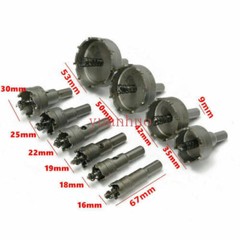 10 Size Hole Saw Cutter Tool For Steel Metal Alloy Carbide Tip TCT Drill Bit Set
