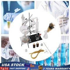 New 500ml Lab Distillation Apparatus Essential Oil Pure Water Glassware KitsUS