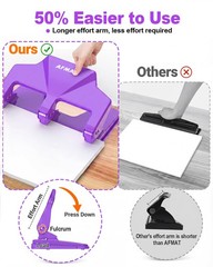 3 Hole Punch Heavy Duty, 40Sheet Three Hole Punch, 50% Reduced Effort, 3 Hole…