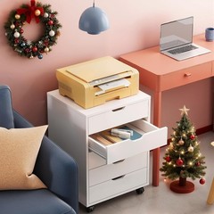DEVAISE 5 Drawer Filing Cabinet Under Desk White