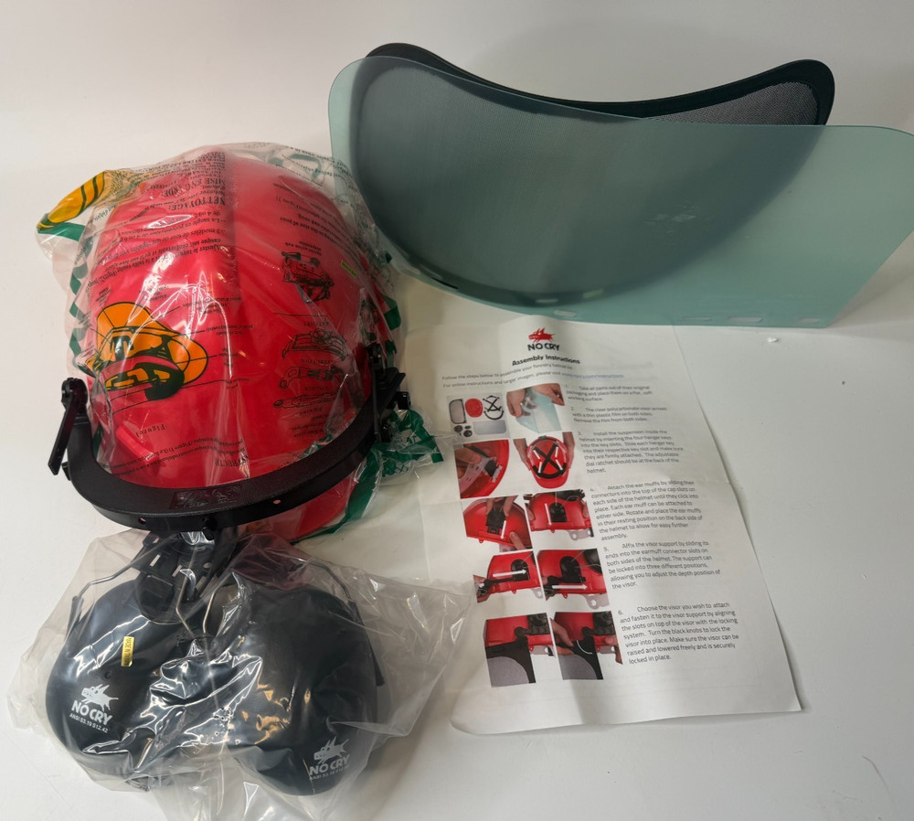 NoCry 6-in-1 Industrial Chainsaw Helmet with Face Shield and Earm – NOB