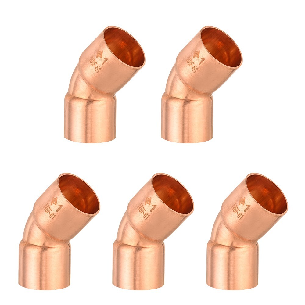 5 PCS EFIELD 1-Inch C X C 45 Degree Short Turn Elbow , Copper Solder Fittings