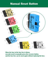 6/8/14PCS DC32V Car Circuit Breaker Blade Fuse Resettable Boat Marine Auto Tool