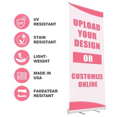 Roll up banner, custom retractable banner stand , birthday banner，31.5x80in