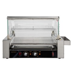 ROVSUN Sausage 18/30 Hot Dog 7/11 Rollers Grill Cooker Machine w/Acrylic Cover