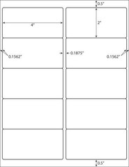 4 X 2 5000 Address Shipping Labels Self Adhesive 10 Per Sheet for laser Ink Jet