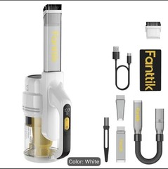 Fanttik V9 Cordless Handheld Vacuum, Bagless HEPA, Tools, White 0.12L