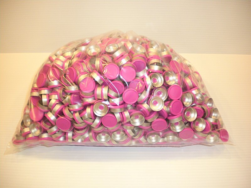 West 1000 Pc. Lot 20mm Flip Top Cap Aluminum Crimp Seal for Serum Vials Magenta