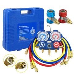 Air Refrigeration Kit HVAC A/C R134A R410A R22 AC Manifold Gauge Set Brass