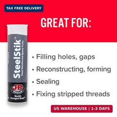 J-B Weld SteelStik, 1 Hour Cure, Steel Reinforced Epoxy Putty Stick – 2 Pack, Da