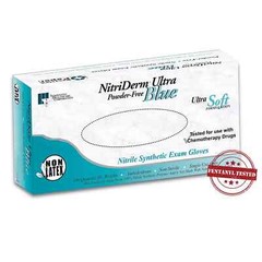 NitriDerm Ultra Blue Nitrile Exam Glove Standard Cuff Length MEDIUM 100 per Box