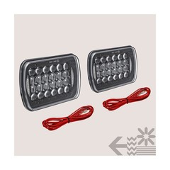 TRUE MODS 7×6 5×7 H6054 Black LED Headlights H4 2B1 Sealed Beam Replacement H…