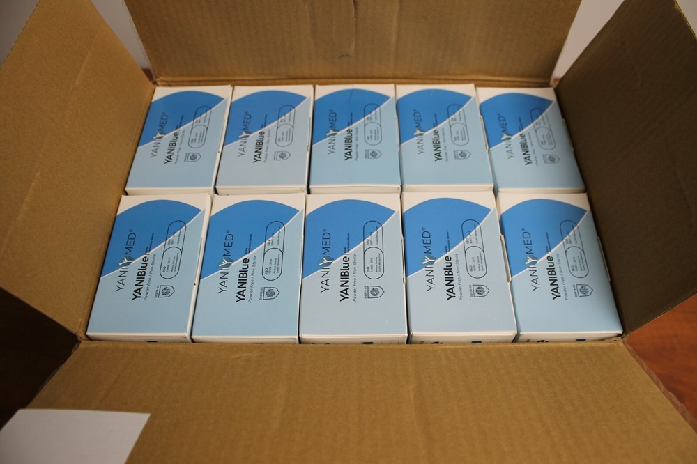 Nitrile Powder Free Gloves Size Medium 1 Case/ 10 Boxes/ 1000 Gloves
