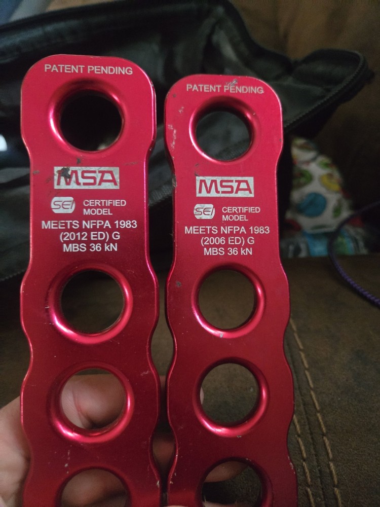 MSA Rope Termination Plates 36kN NFPA Rescue Rigging w/ Shackles (Pair