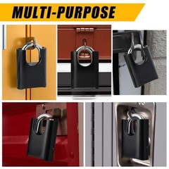 DELSWIN 4-Digit Combination Lock Outdoor Padlock – 1 Piece, Obsidian Black