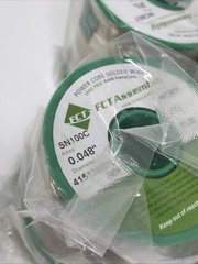 SN100C NC601 Lead Free Solder Wire, .048″, 3% Flux, FCT, Lot Of 4, (1 Lb Spools)