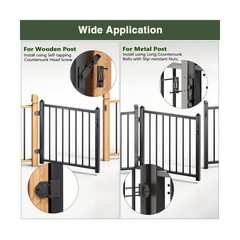 Deck Railing Gate Stainless Steel Black Textured Powder-Coat Finish Deck Gate…