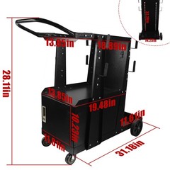 MIG/TIG/Plasma Heavy Duty Welding Cart with 4 Drawers, 360° Rolling Trolley