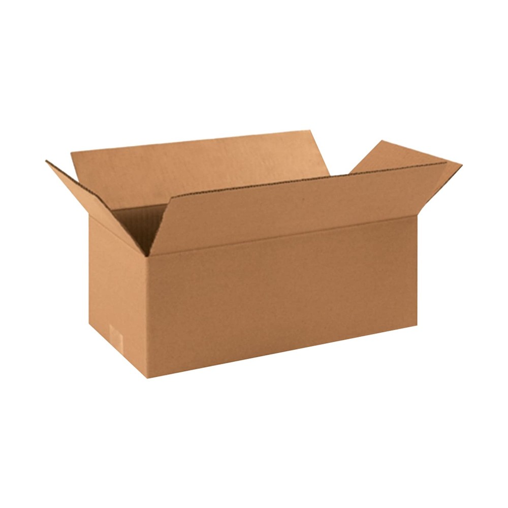 BOX USA 1686 Long Corrugated Cardboard Box 16″ L x 8″ W 16x8x6 inches, Kraft