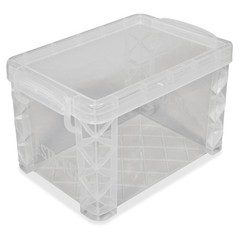 Heavy Duty Clear Storage Box W/ Stackable Design For Craft Supplies