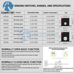 PC Flameproof Adjustable AC Current Sensing Switch Self-Powered Sensing Switch