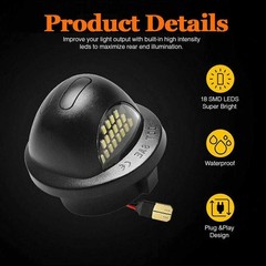 Two 6000K ultra bright license plate lights, suitable for Ford vehicles USA