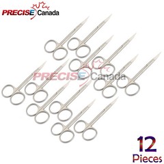 12 Iris Scissors Curved 4.5″ Surgical Dental Instruments