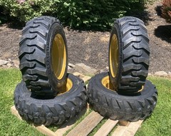 4 NEW 10-16.5 Skid Steer Tires/Wheels/Rims for Caterpillar 216-226 – CAT 10X16.5