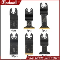 Findmall 55PCS 6 Types Universal Titanium Oscillating Saw Blades Multitool Blade