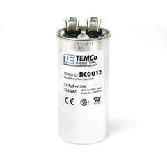 5 Pack TEMCo 35 uF Run Capacitor CBB65, 35 MFD, 370V, Round, 50/60Hz | for HV…