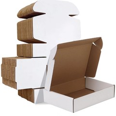 9x6x2 inches Shipping Boxes Set of 50, White Corrugated Cardboard Box Literat…