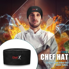 6 Pieces Unisex Chef Hats Adult Black Elastic Kitchen Cooking Baker Caps Skul…