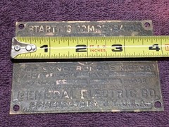 Vtg GE GENERAL ELECTRIC COMPENSATOR METAL ID PLATE TAG SCHENECTADY NEW YORK USA