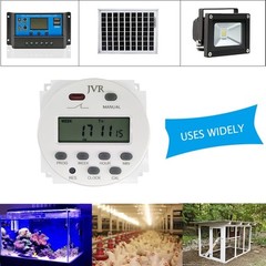 JVR 12V Timer Switch Programmable Digital 12 Volt DC/AC/Solar Battery Powered