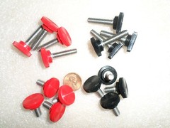 (Qty 4) 1/4-20 Black or Red 1/2″ or 1″ Long Thumb Screw *YOU PICK* Stainless