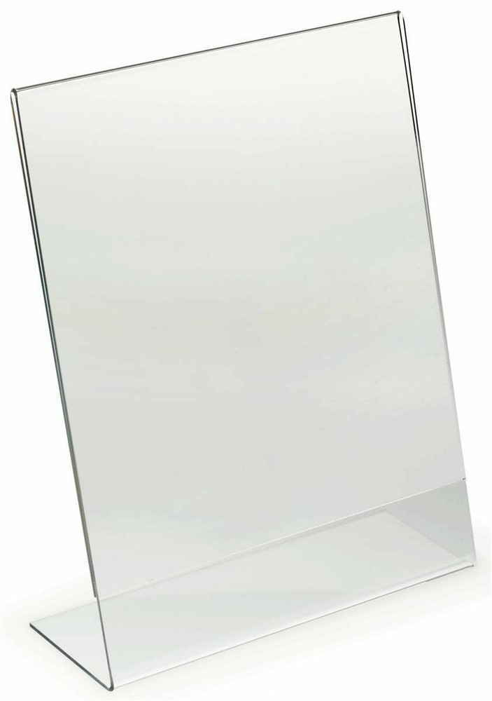 Dazzling Displays 8 Acrylic 8-1/2″ x 11″ Slanted Sign Holders