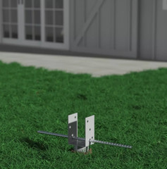 No Dig Ground Screw Anchor Spike – U Shaped Post Stake for Mailbox and Fence