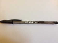 Lot of 7 BLACK Bic Cristal Ballpoint Pens 1.6mm, Xtra-Bold