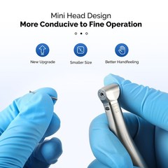Dental 1:5 Increasing Electric LED Contra Angle Handpiece Mini Head 4 Spray USA
