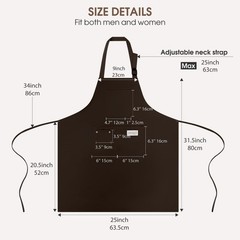 Kitchen Apron, Chef Aprons for Men Women with 5 Pockets, Adjustable Bib Baris…