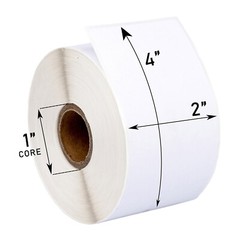 ZEBRA / ELTRON 2×4 (2″ x 4″) Thermal Labels – 18 Rolls of 350 Labels – 1″ core