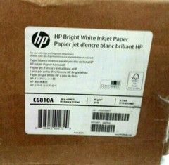 HP Bright White Inkjet Large Format Paper 4.7 mil 36″ x 300′ 24 lb C6810A
